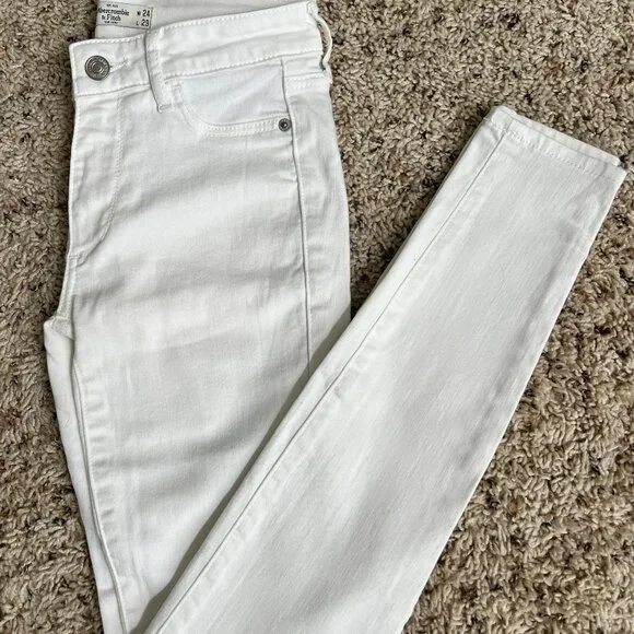 Abercrombie & Fitch stretch skinny jean white 00 - Picture 1 of 4
